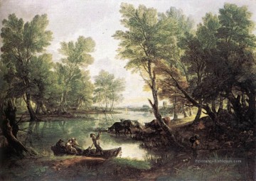 Paysage fluvial Thomas Gainsborough Peinture à l'huile